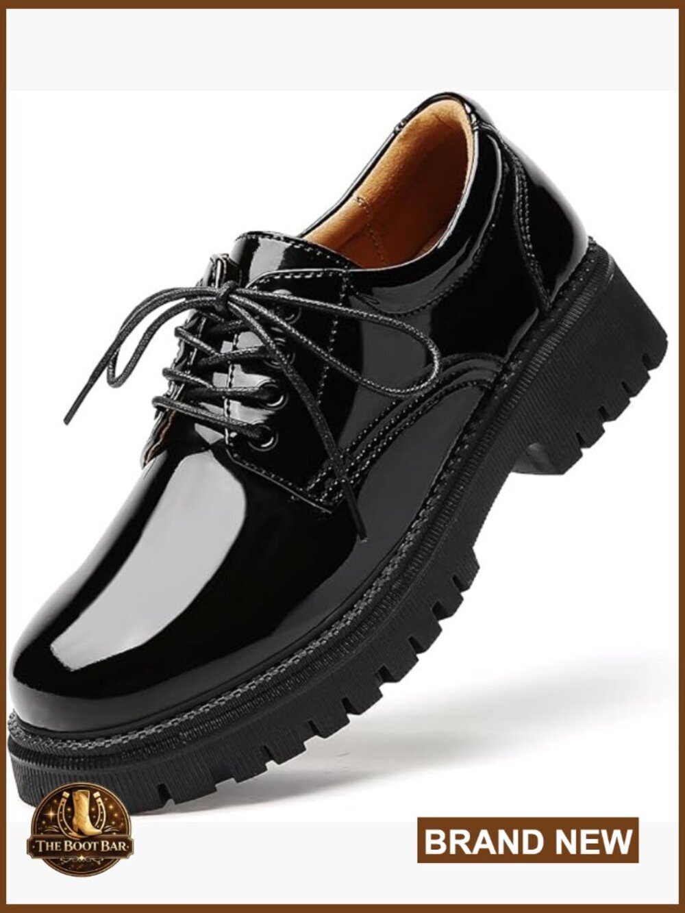 Women's Oxfords Lace Up Platform Leather Work Business Casual Shoes